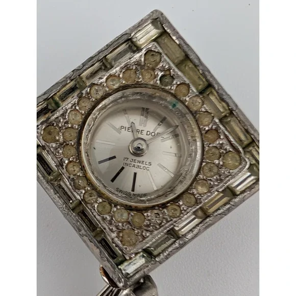 Vintage Pierre Dore 17Jewel Mechanical Pendant Watch 24mm Silver‎ Case- Working - Picture 2 of 6